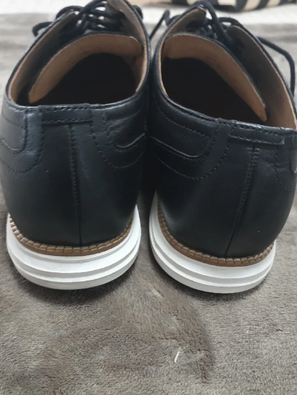 Cole Haan Black Leather Wingtip Oxfords